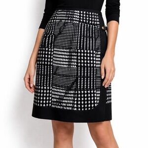 Carlisle Houndstooth Pencil Skirt Size 4 Black White Classic Workwear